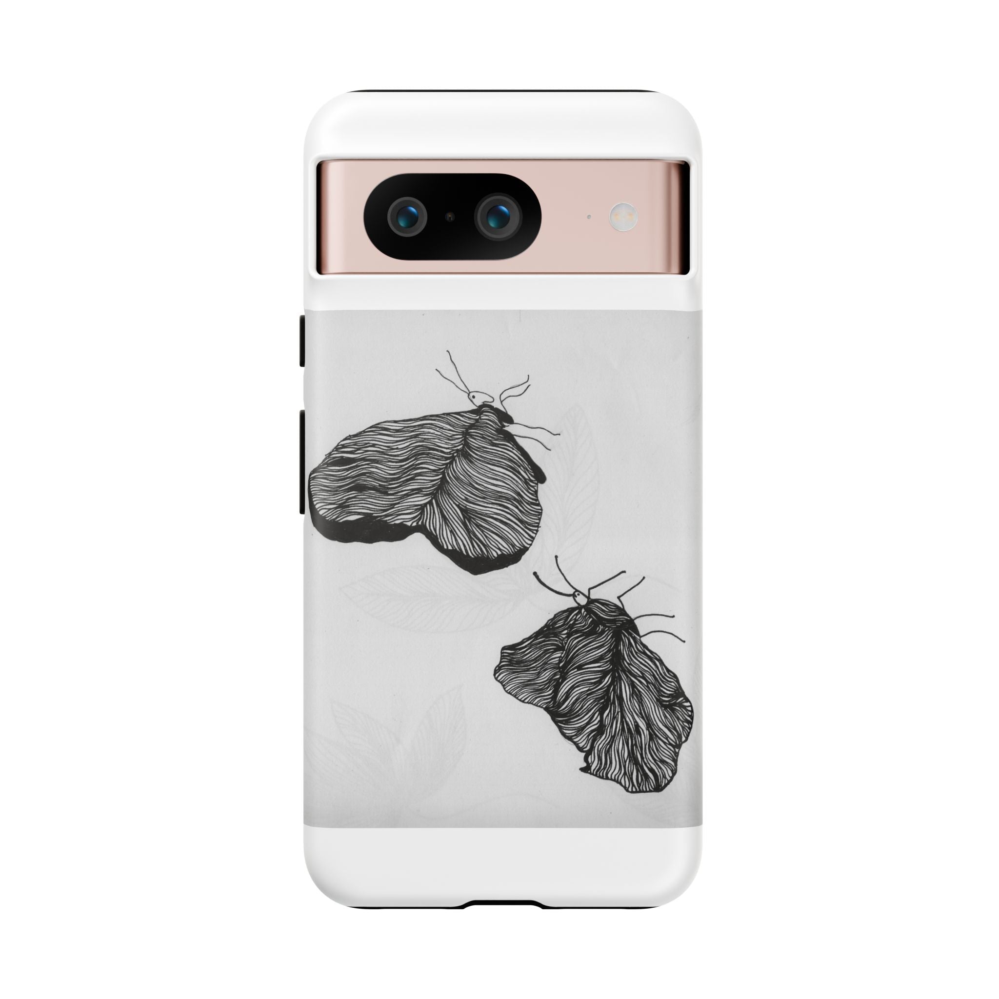 Moth Sketch Phone Case — Minimal Monochrome Insect Art iPhone Cover