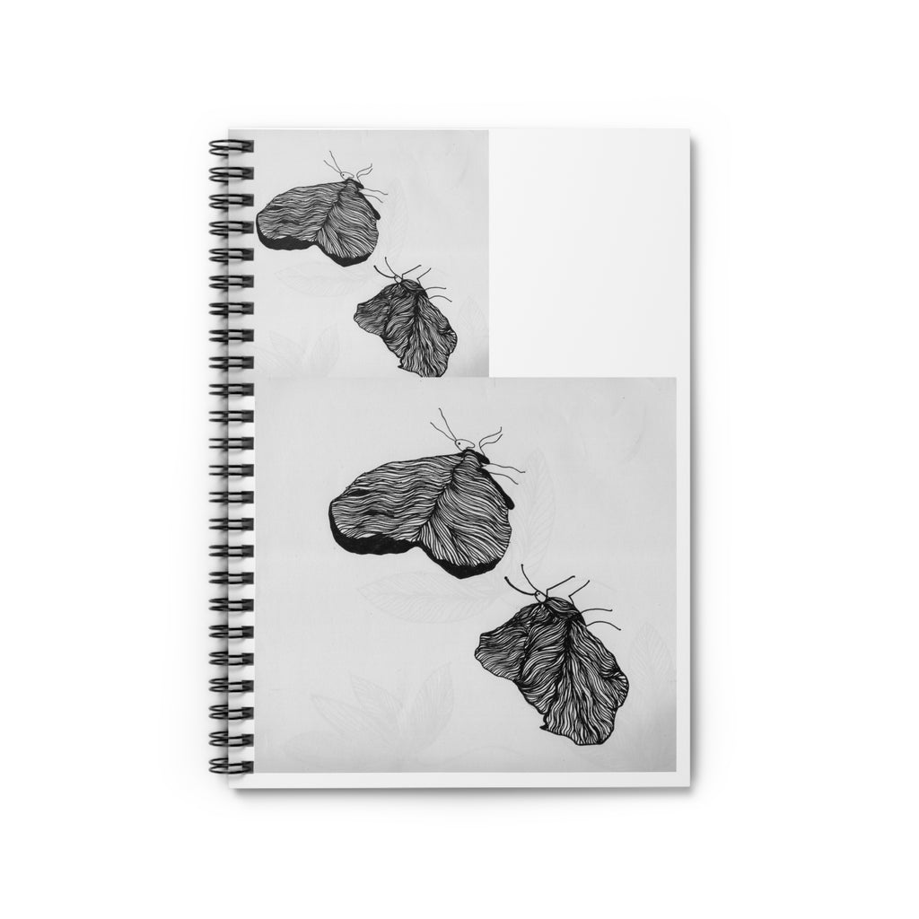 Moth Sketch Spiral Notebook — Ruled Journal for Nature Lovers & Sketching