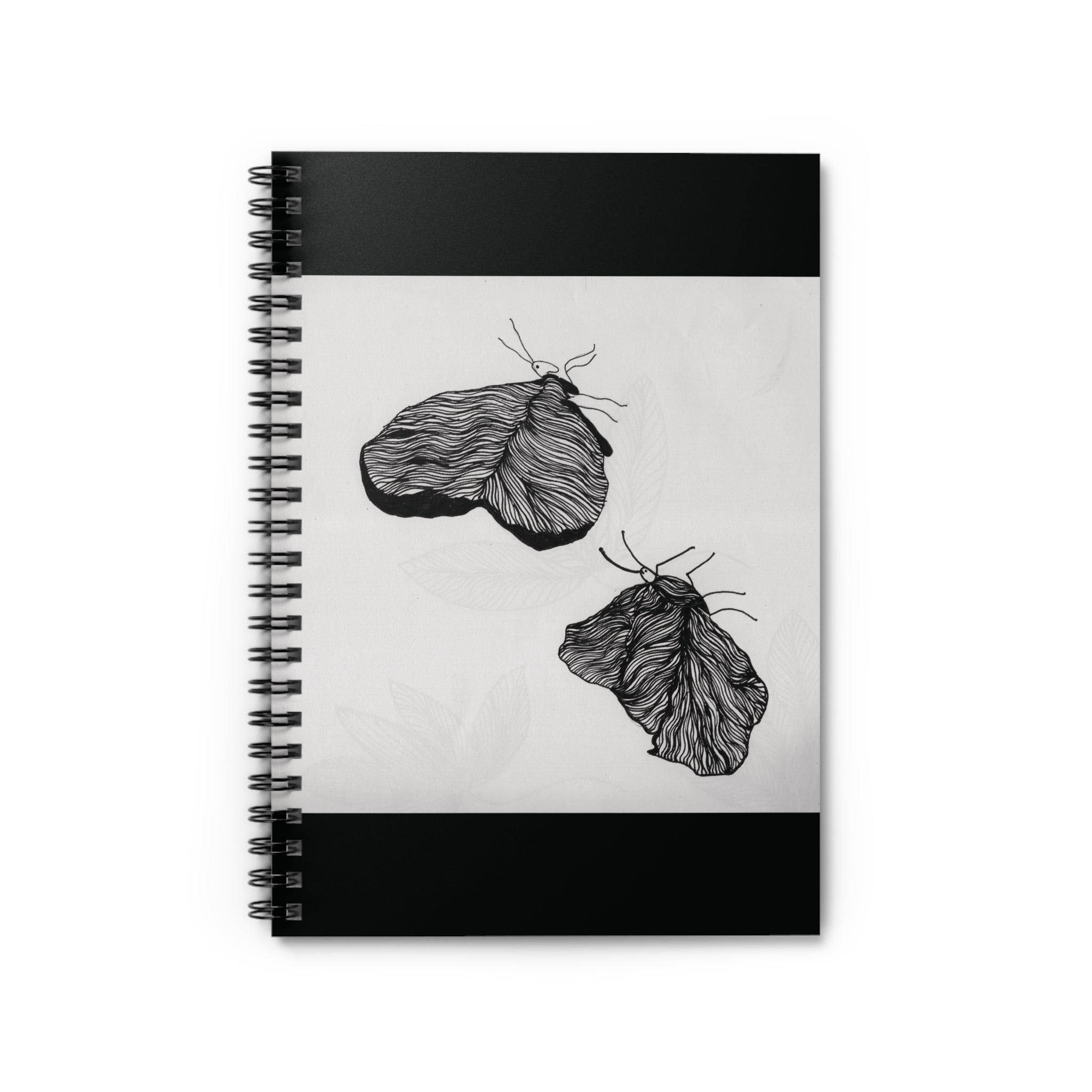 Moth Sketch Spiral Notebook — Ruled Journal for Artists & Nature Lovers