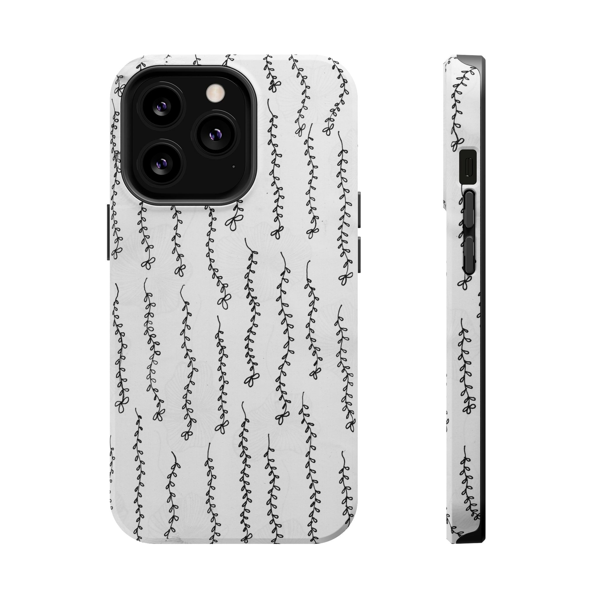 MagSafe Phone Case — Black Vine Minimalist Impact-Resistant Cover