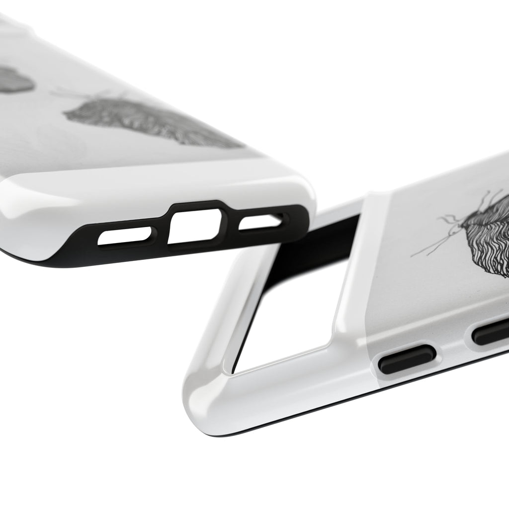 Moth Sketch Phone Case — Minimal Monochrome Insect Art iPhone Cover