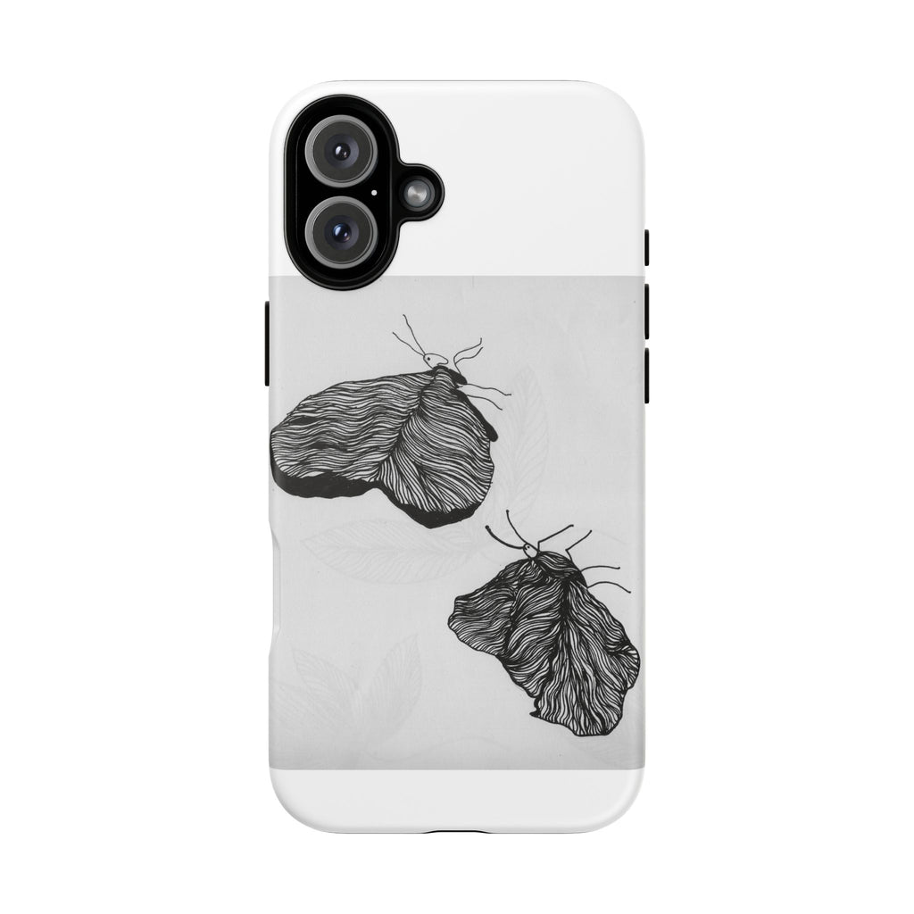 Moth Sketch Phone Case — Minimal Monochrome Insect Art iPhone Cover