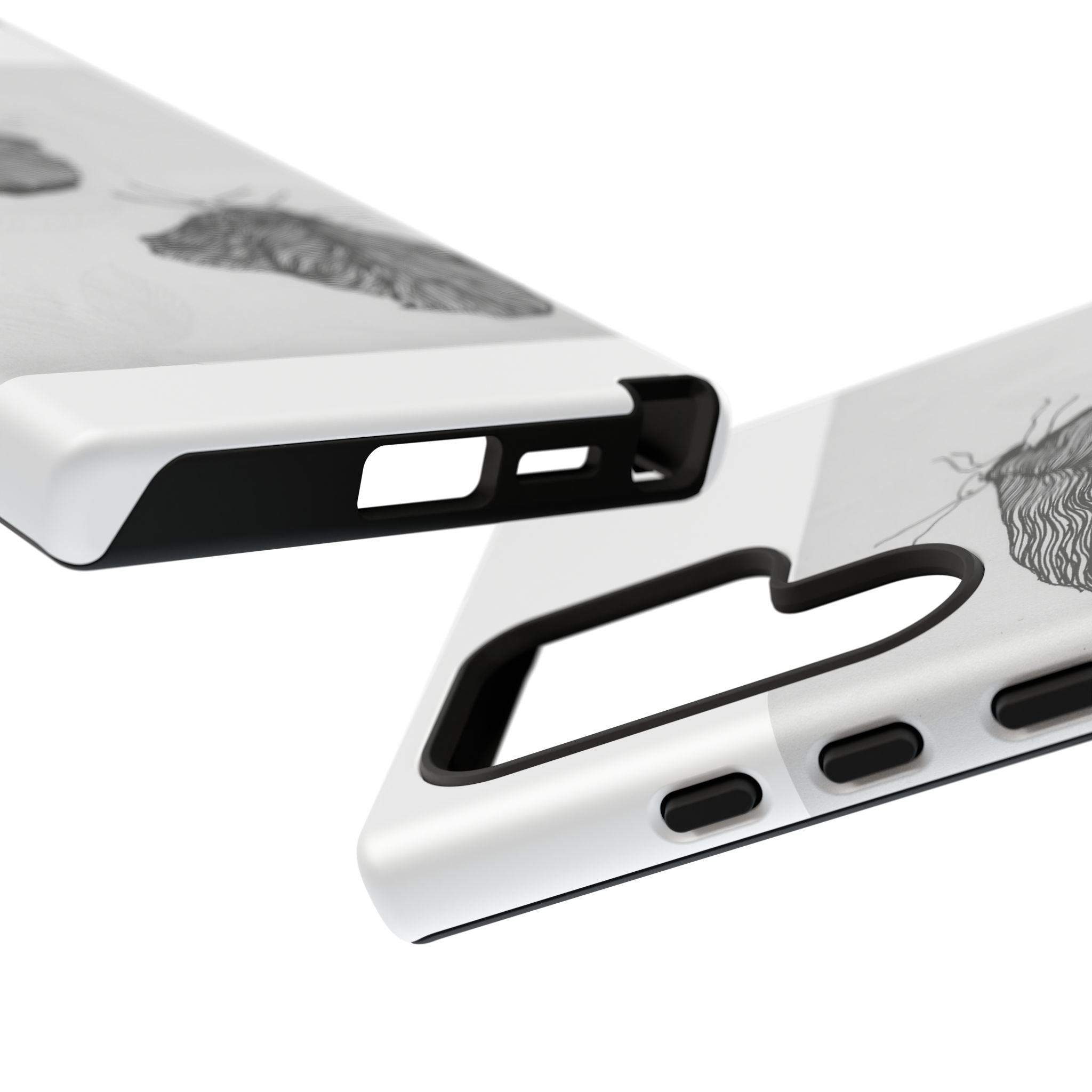 Moth Sketch Phone Case — Minimal Monochrome Insect Art iPhone Cover