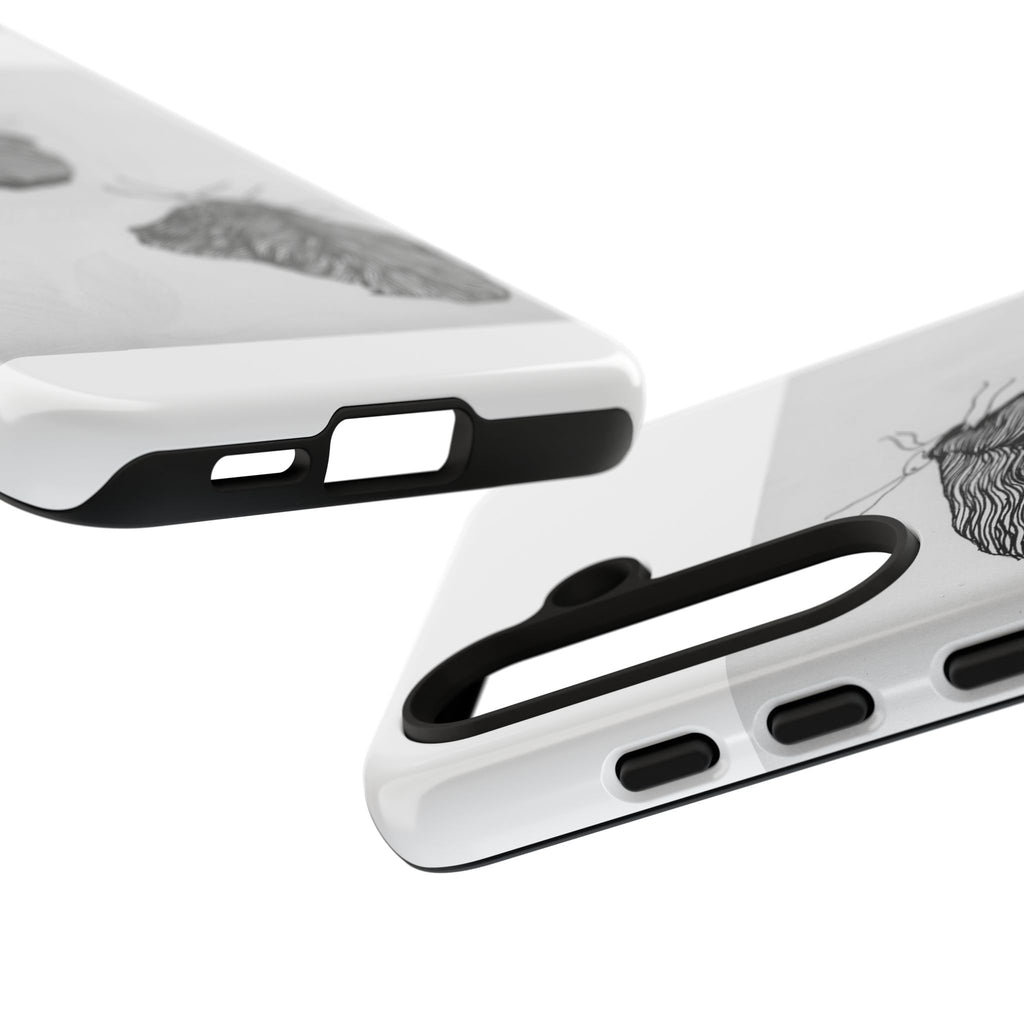 Moth Sketch Phone Case — Minimal Monochrome Insect Art iPhone Cover