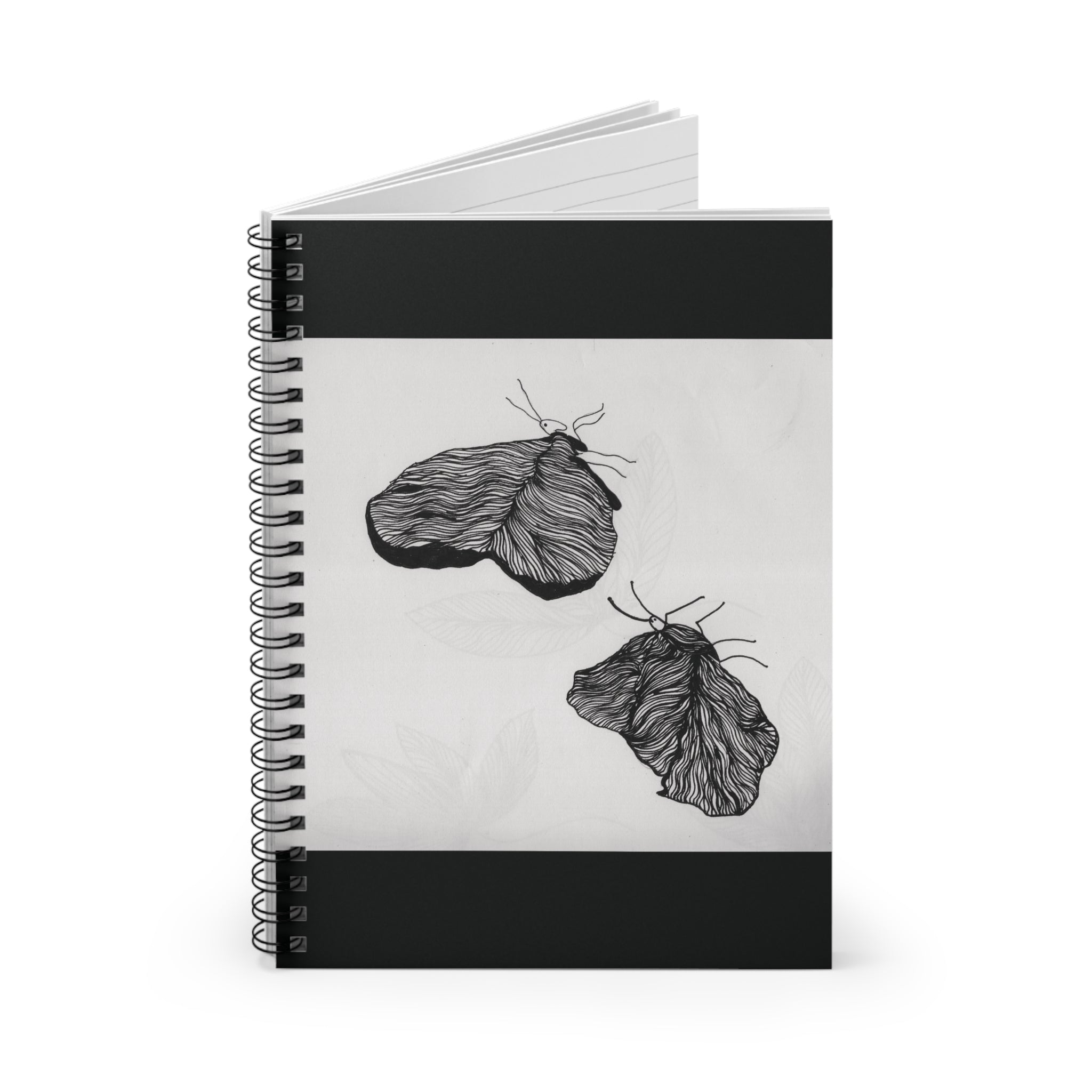 Moth Sketch Spiral Notebook — Ruled Journal for Artists & Nature Lovers
