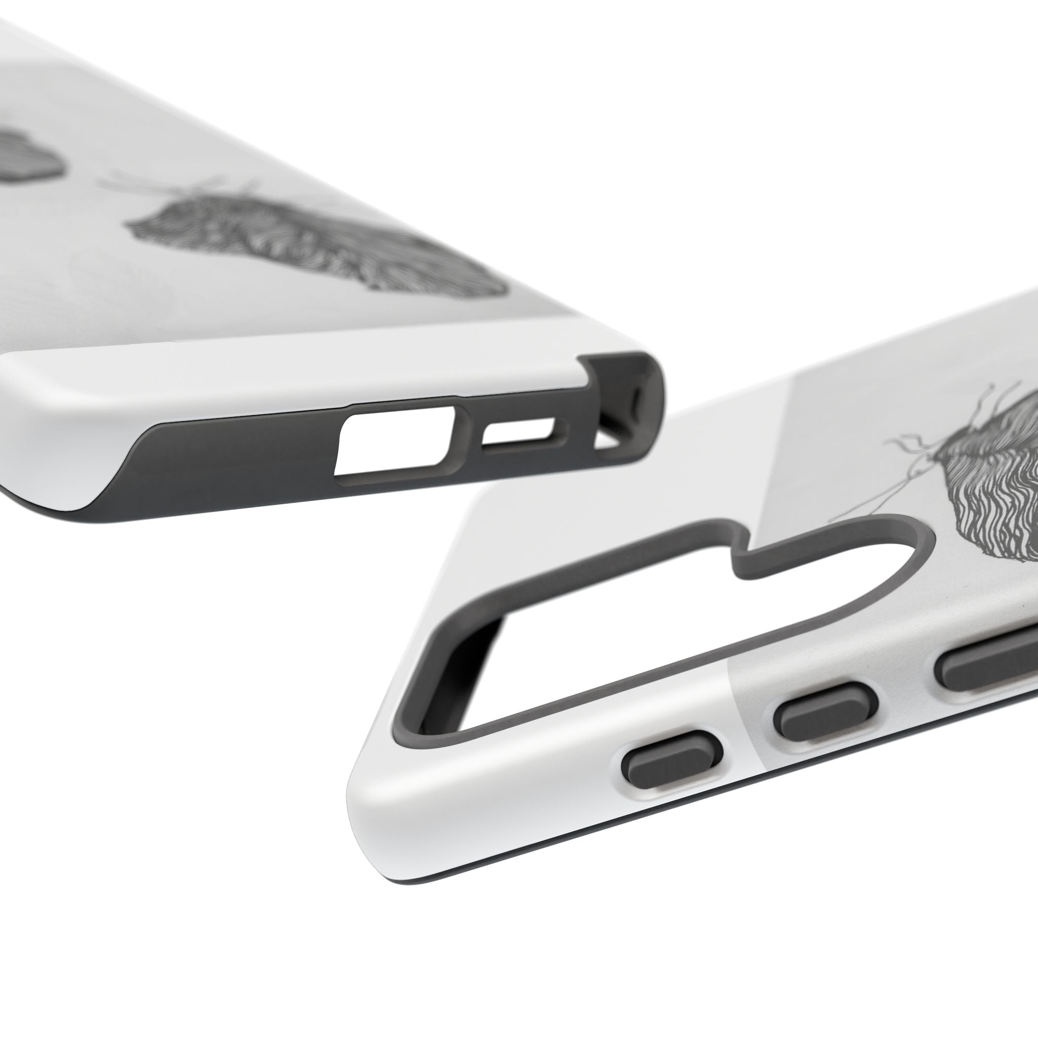 Moth Sketch Phone Case — Minimal Monochrome Insect Art iPhone Cover