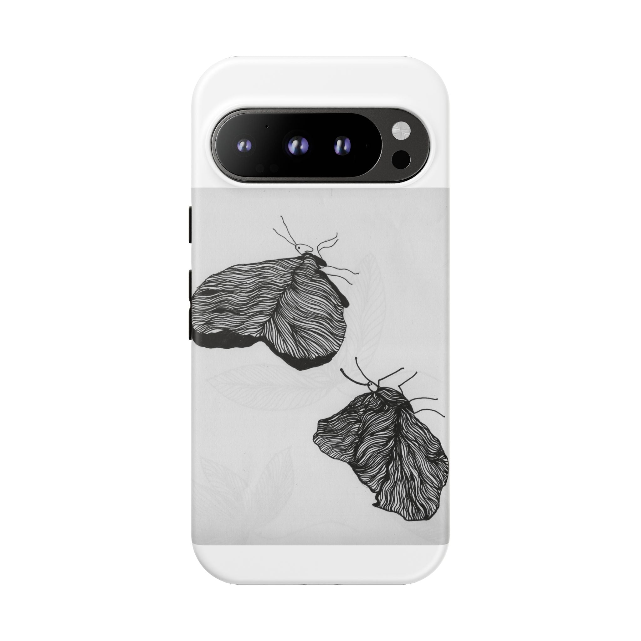 Moth Sketch Phone Case — Minimal Monochrome Insect Art iPhone Cover