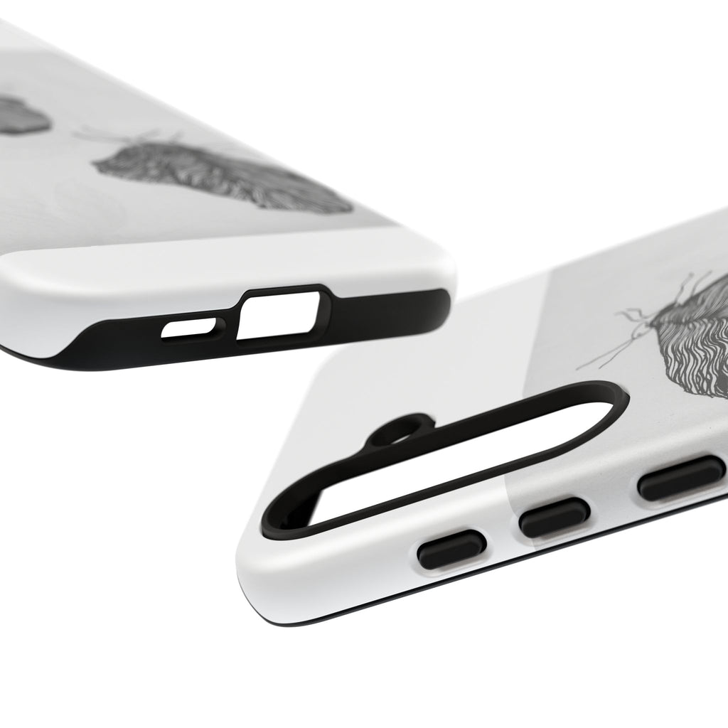 Moth Sketch Phone Case — Minimal Monochrome Insect Art iPhone Cover