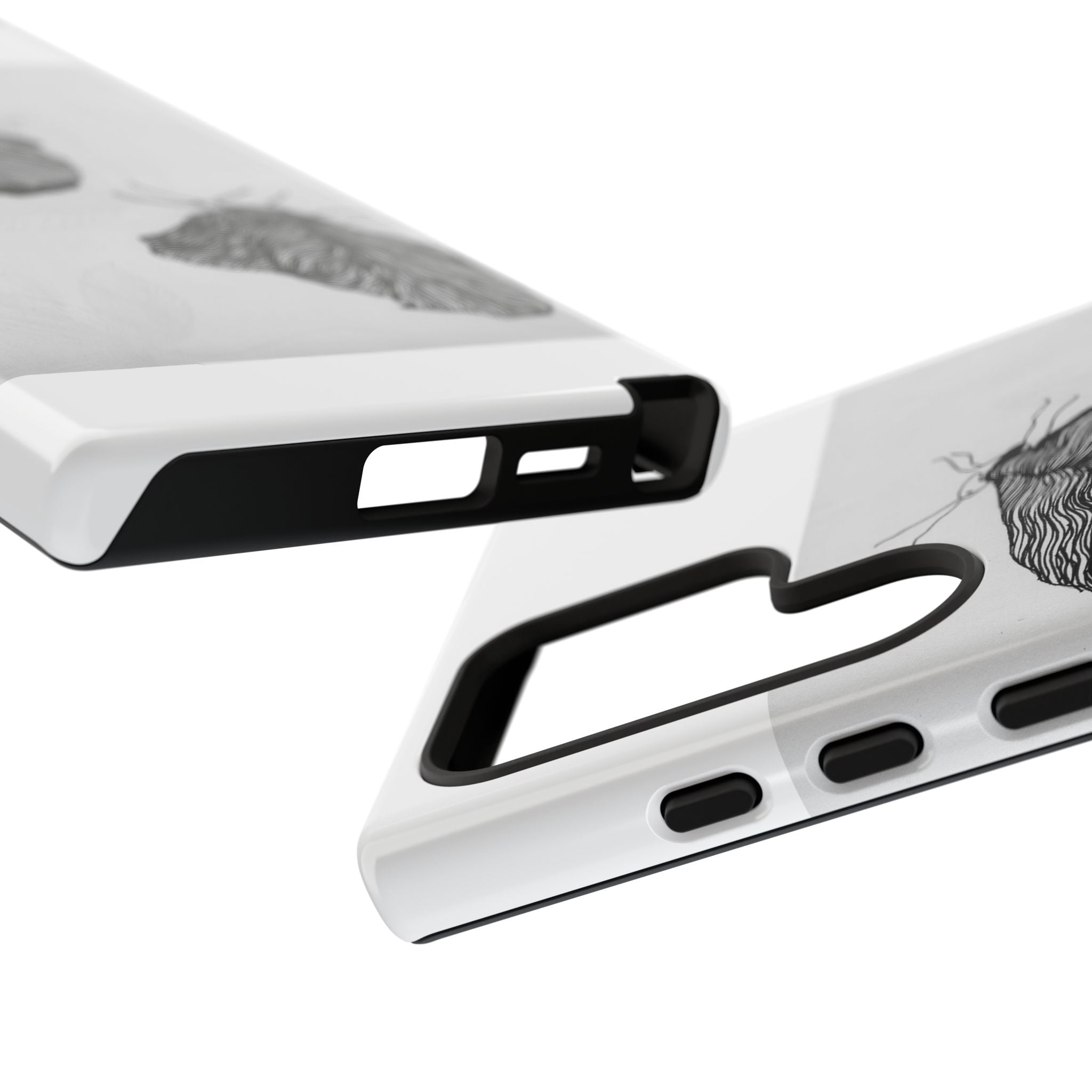 Moth Sketch Phone Case — Minimal Monochrome Insect Art iPhone Cover