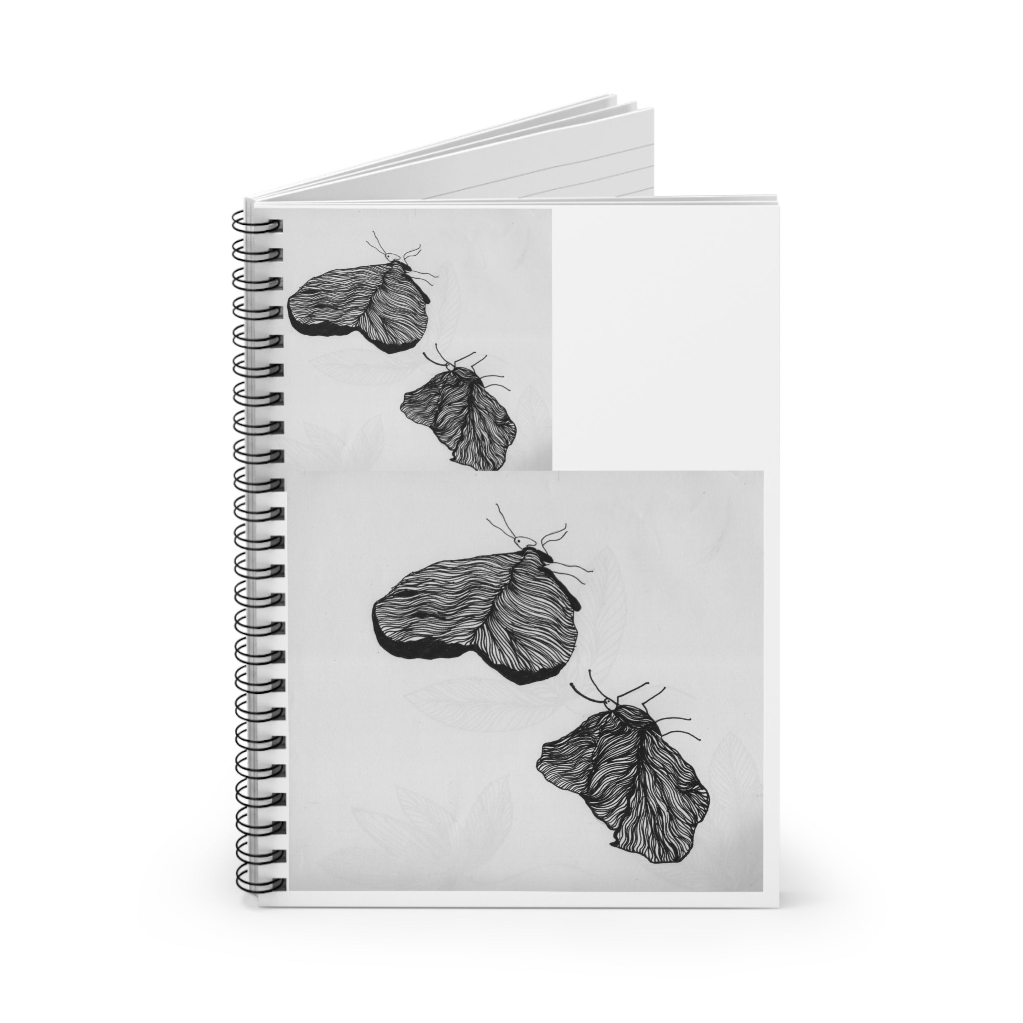 Moth Sketch Spiral Notebook — Ruled Journal for Nature Lovers & Sketching