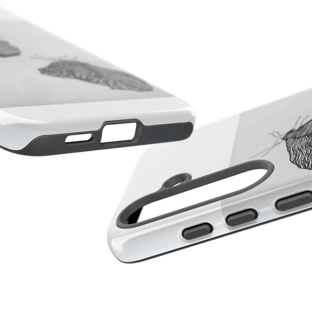 Moth Sketch Phone Case — Minimal Monochrome Insect Art iPhone Cover