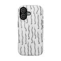 Floral Vine Magnetic Impact iPhone Case — Minimal Black & White Pattern
