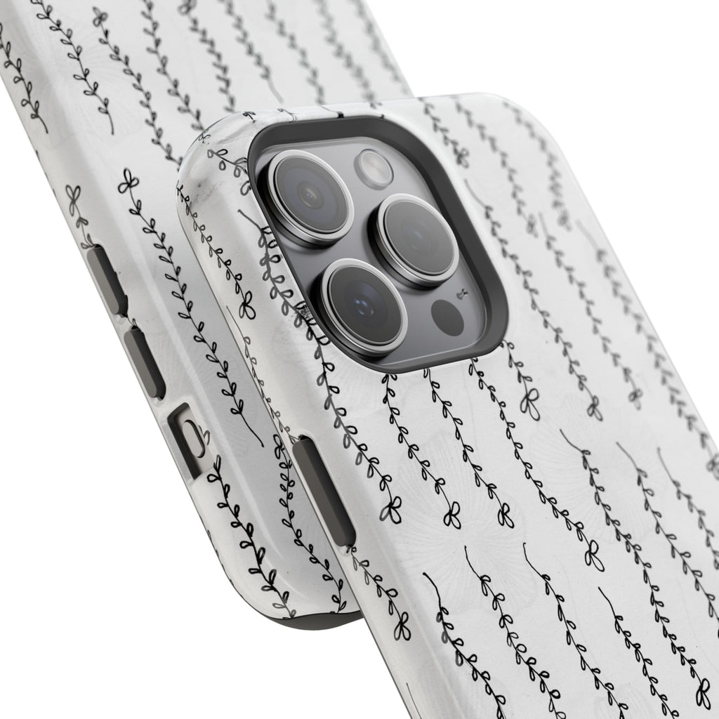 MagSafe Phone Case — Black Vine Minimalist Impact-Resistant Cover