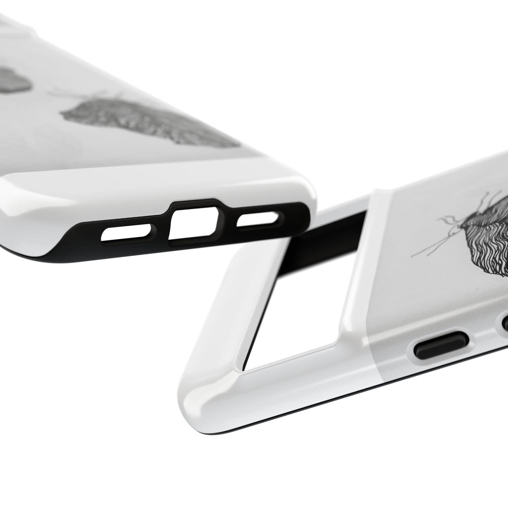 Moth Sketch Phone Case — Minimal Monochrome Insect Art iPhone Cover