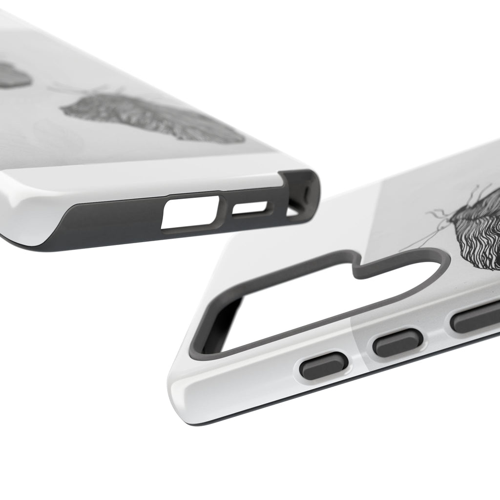 Moth Sketch Phone Case — Minimal Monochrome Insect Art iPhone Cover