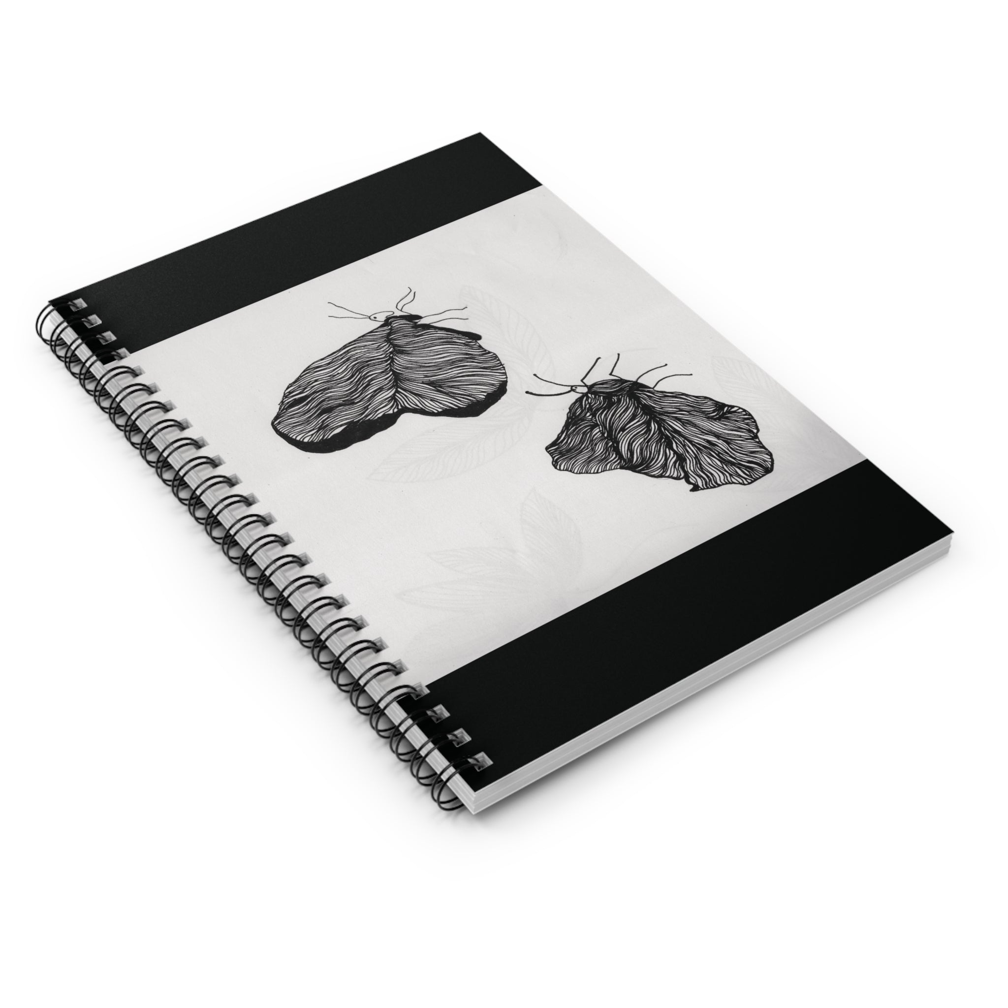 Moth Sketch Spiral Notebook — Ruled Journal for Artists & Nature Lovers