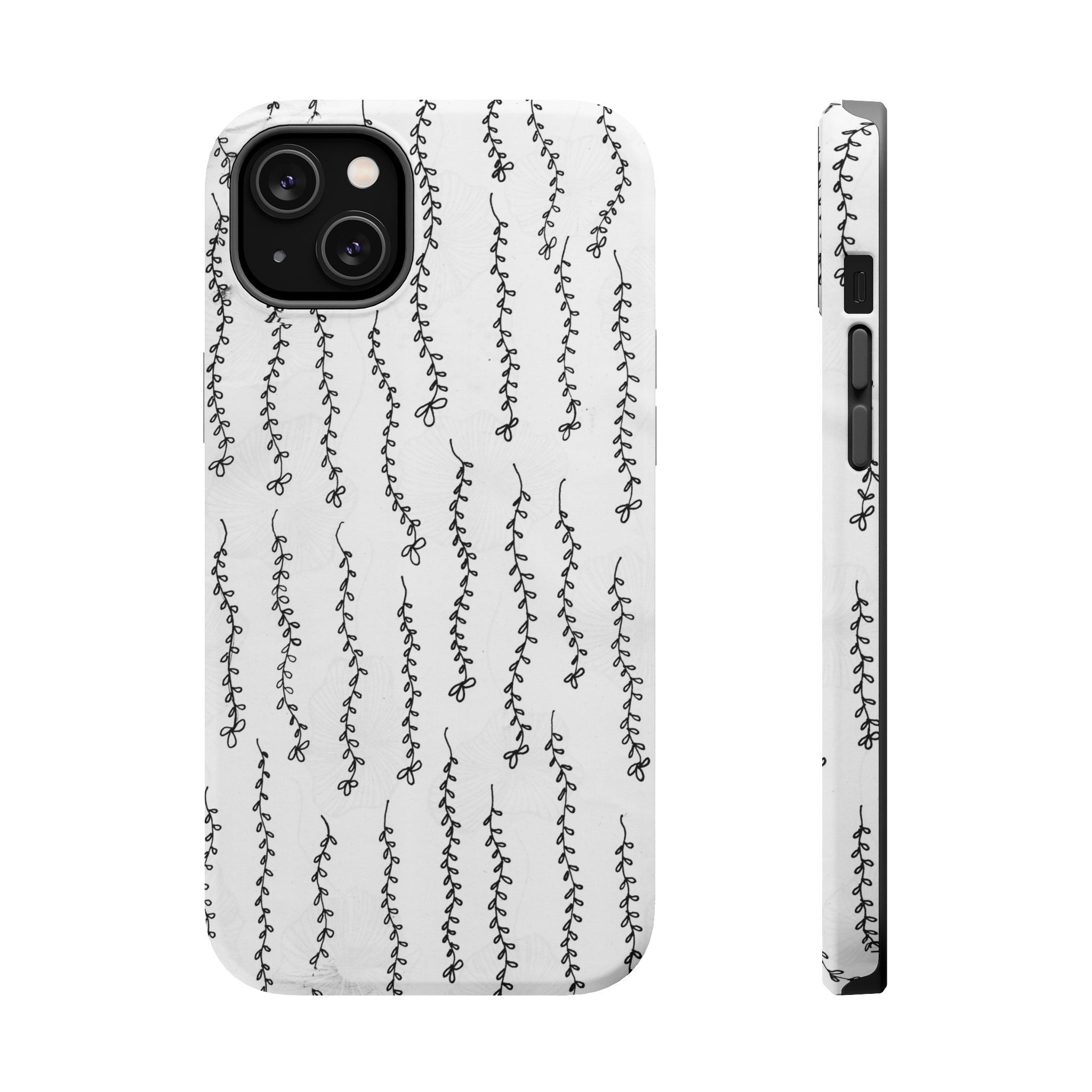 MagSafe Phone Case — Black Vine Minimalist Impact-Resistant Cover