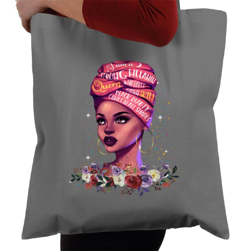 Black Queen Graphite Grey Tote Bag