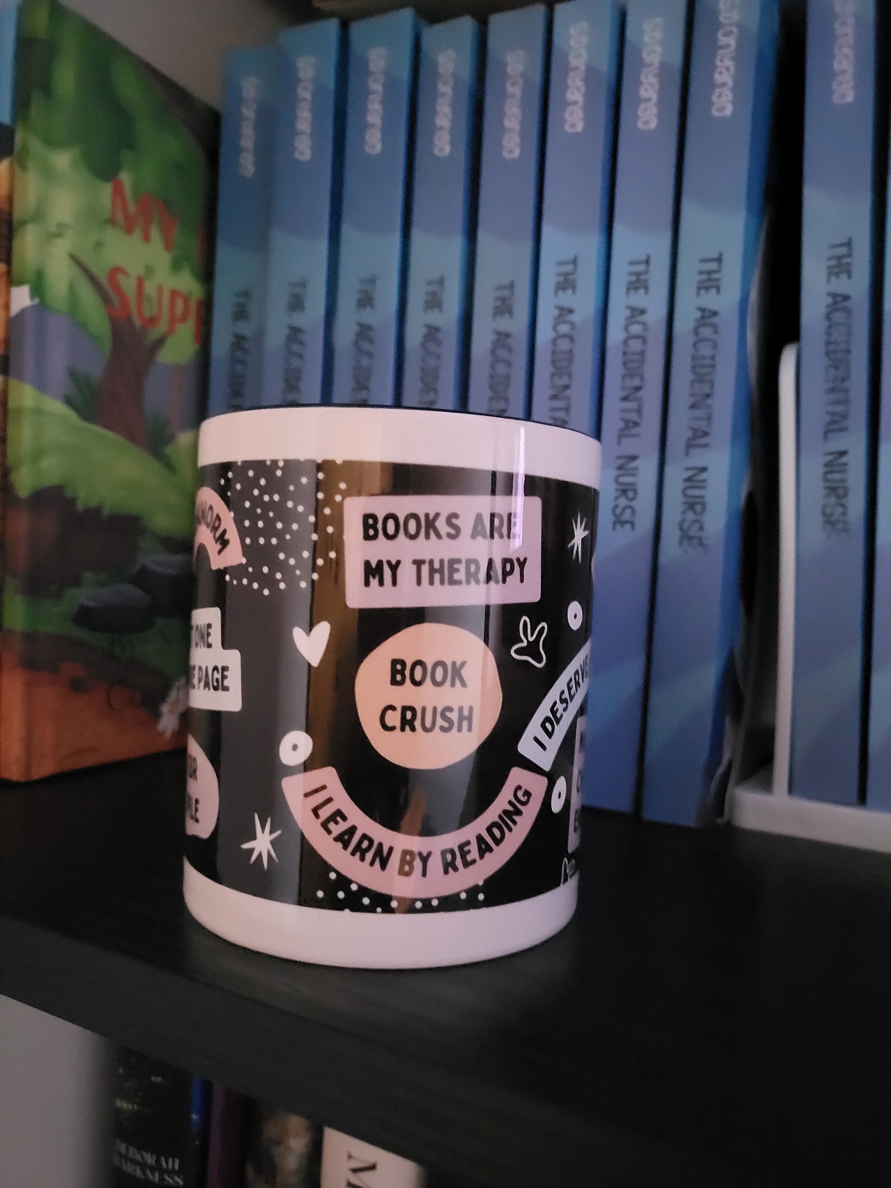 Books are my therapy Colour Mug