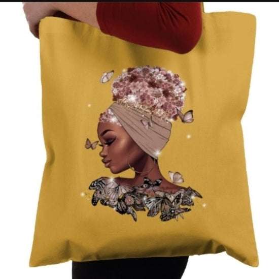Butterfly Queen Mustard Tote Bag