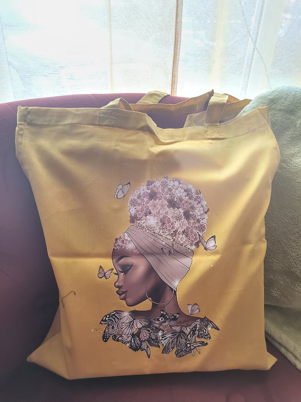 Butterfly Queen Mustard Tote Bag