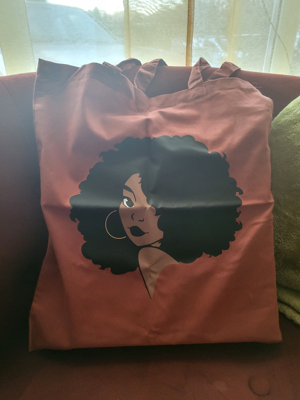 Afro Queen Orange Rust Tote Bag