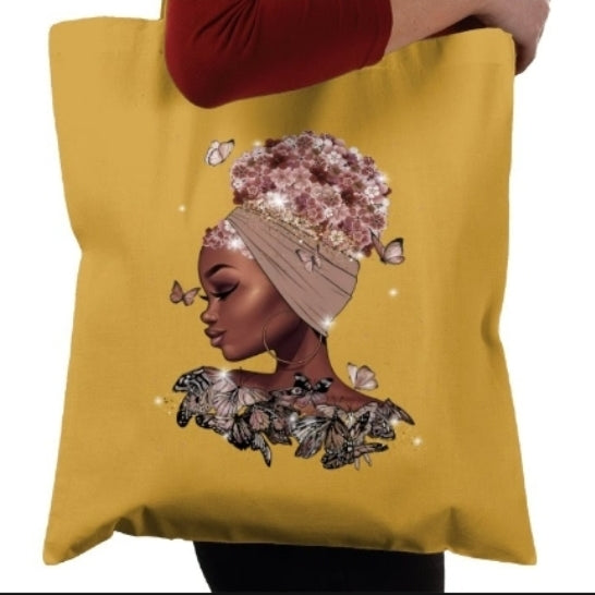 Butterfly Queen Mustard Tote Bag