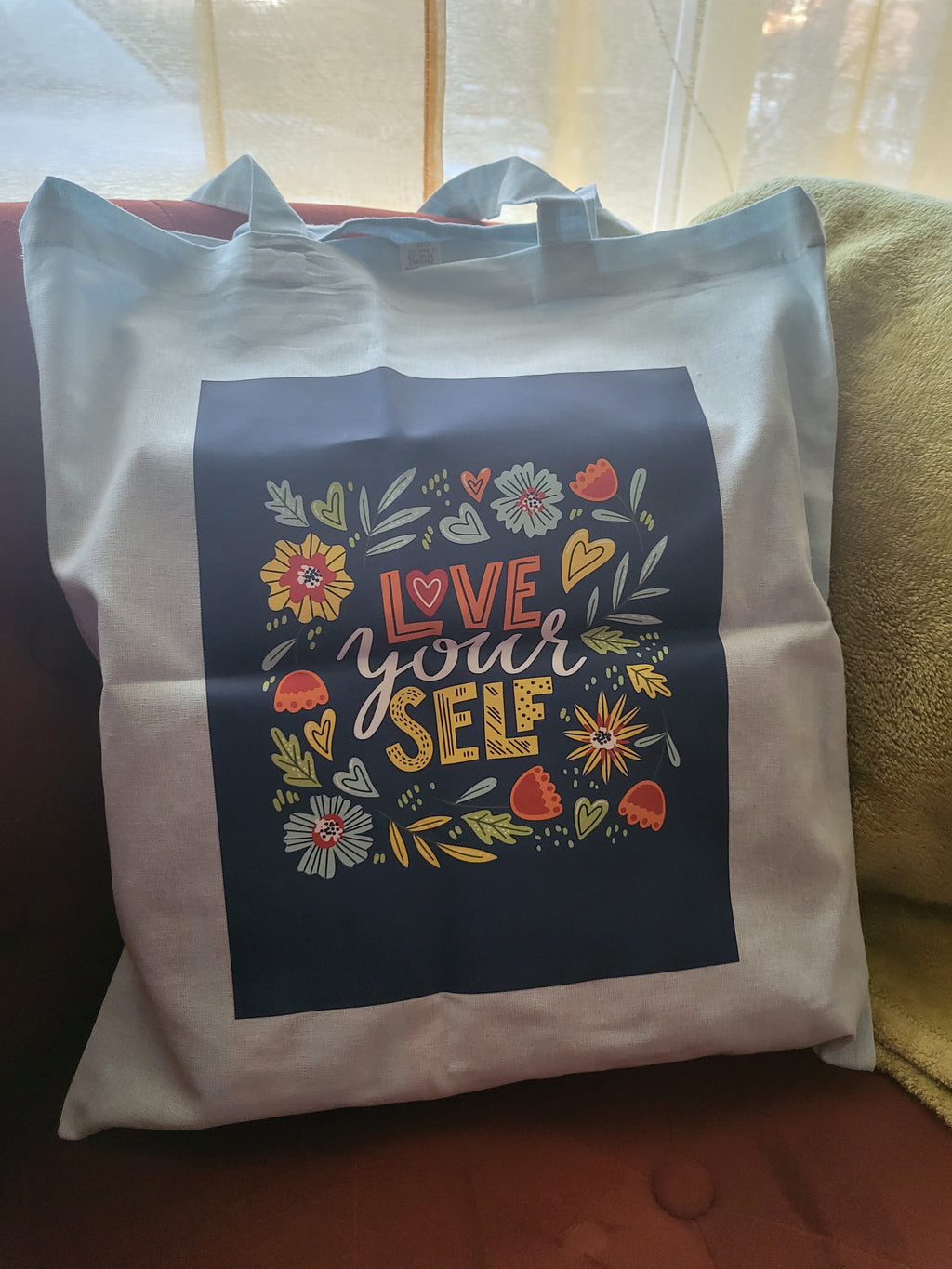 Love Yourself Pastel Blue Tote Bag